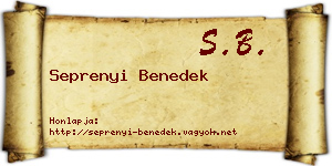 Seprenyi Benedek névjegykártya