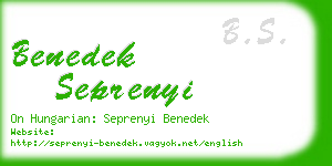 benedek seprenyi business card